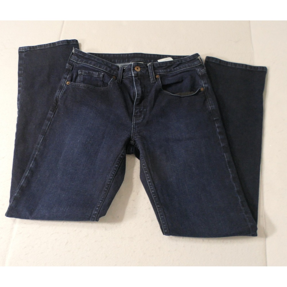 True Classic Mens Jeans 31x34 Dark Wash Indigo Slim Straight Stretch Minimalist